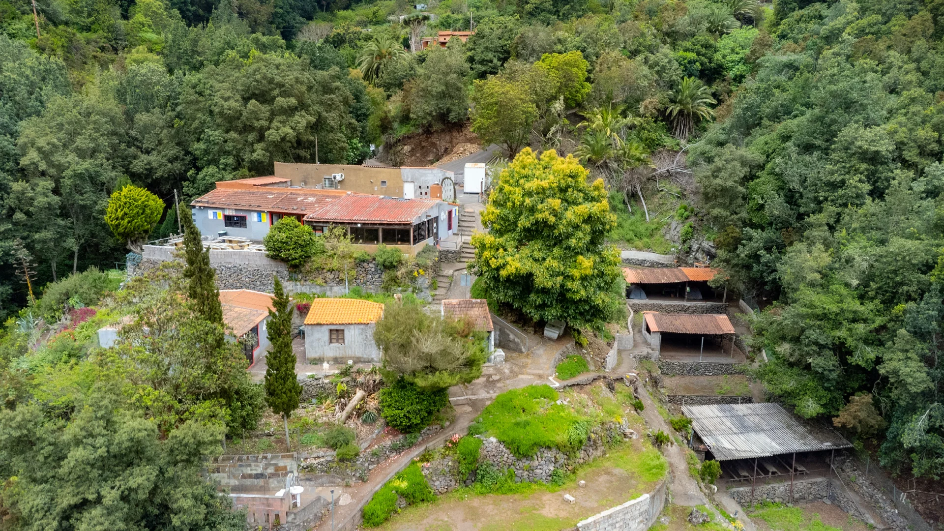 Investissement touristique exclusif à La Gomera  Camping et restaurant au cur du El Cedro avec 38 426 m² et source deau privée